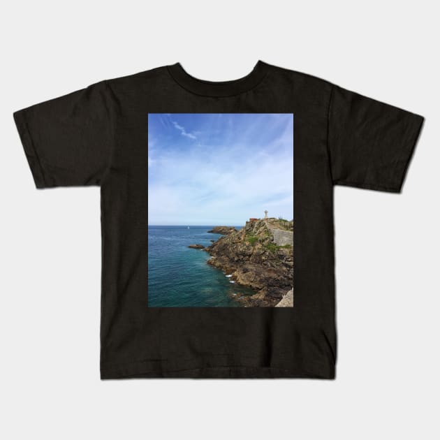 French Sea Cliff Photograph Kids T-Shirt by emmalouvideos